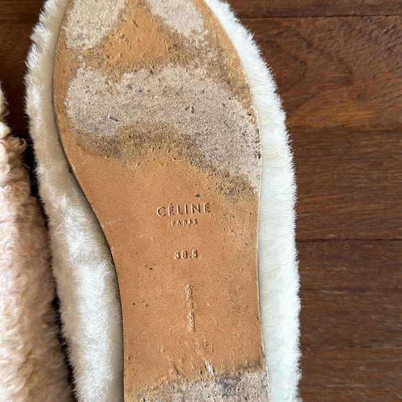 Celine Shearling Flats Shoes - Picture 7 of 8
